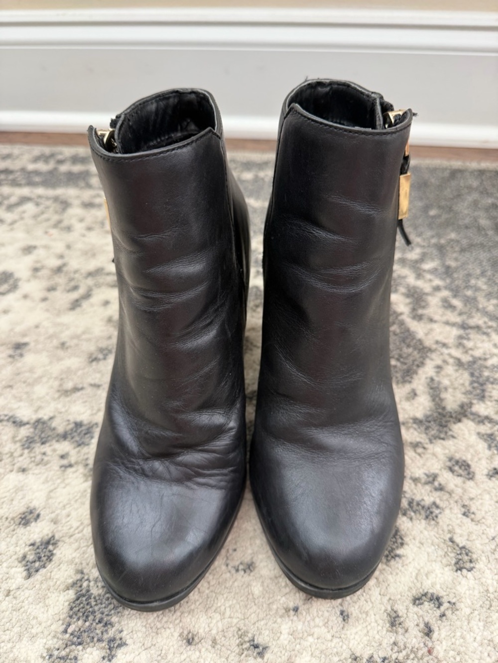 Classic Black Leather Women's Ankle Boot